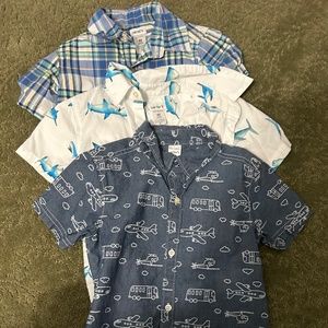 Toddler boys button down short sleeve shirts